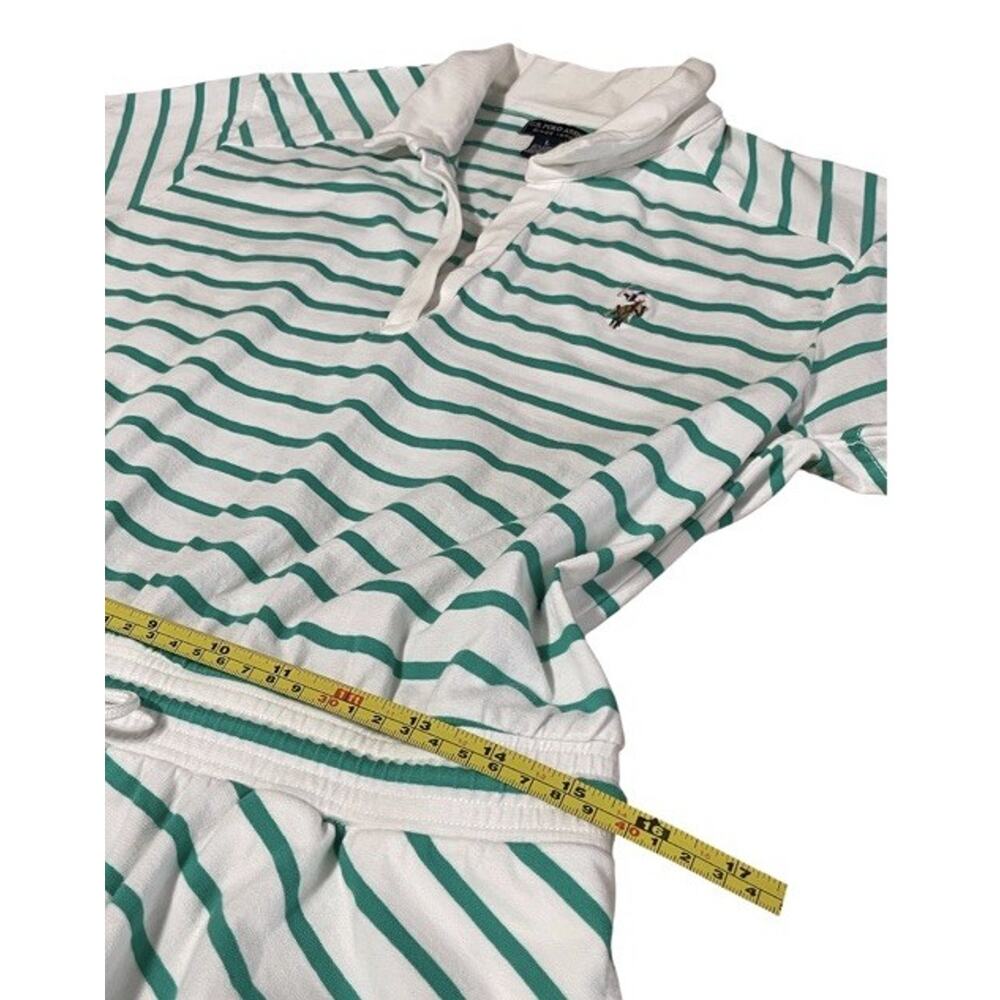 U.S. POLO ASSN. White Green Striped Dress Drawstring Waist Pockets Women's M - Picture 7 of 7